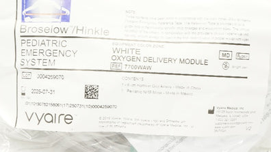 Vyaire 7700WAW Broselow/Hinkle Pediatric Emergency System White